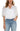 LVP Embroidered Tie Front Woven Top - White Front View
