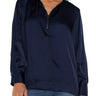 Liverpool Long Sleep Quarter Zip - Deep Navy Front View