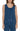 LVP Sleeveless Scoop Neck with Fray Panel Inserts - Indigo Pinstripe Front View