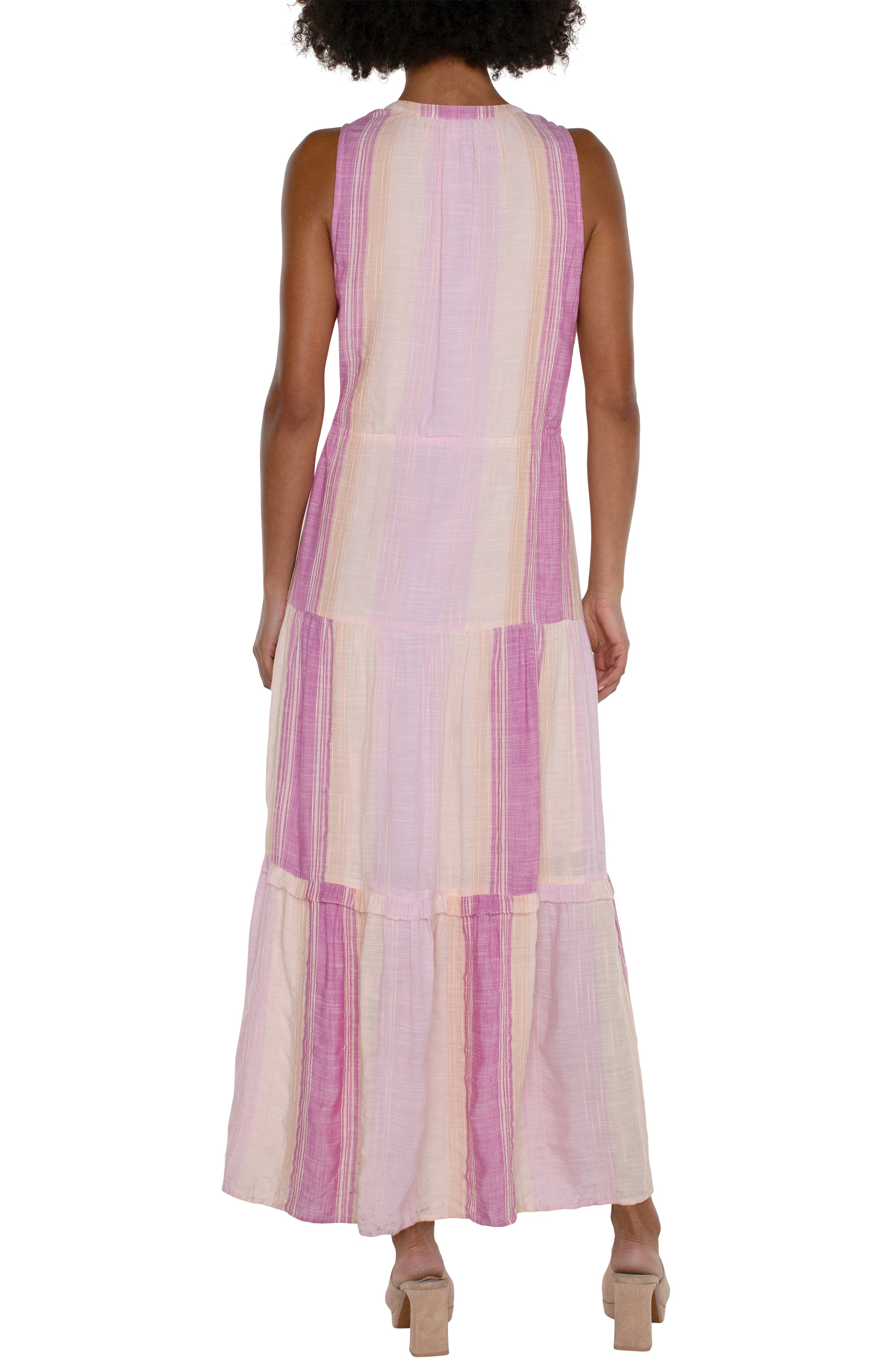 LVP Slvless Tiered Maxi Dress - Lavender Back View