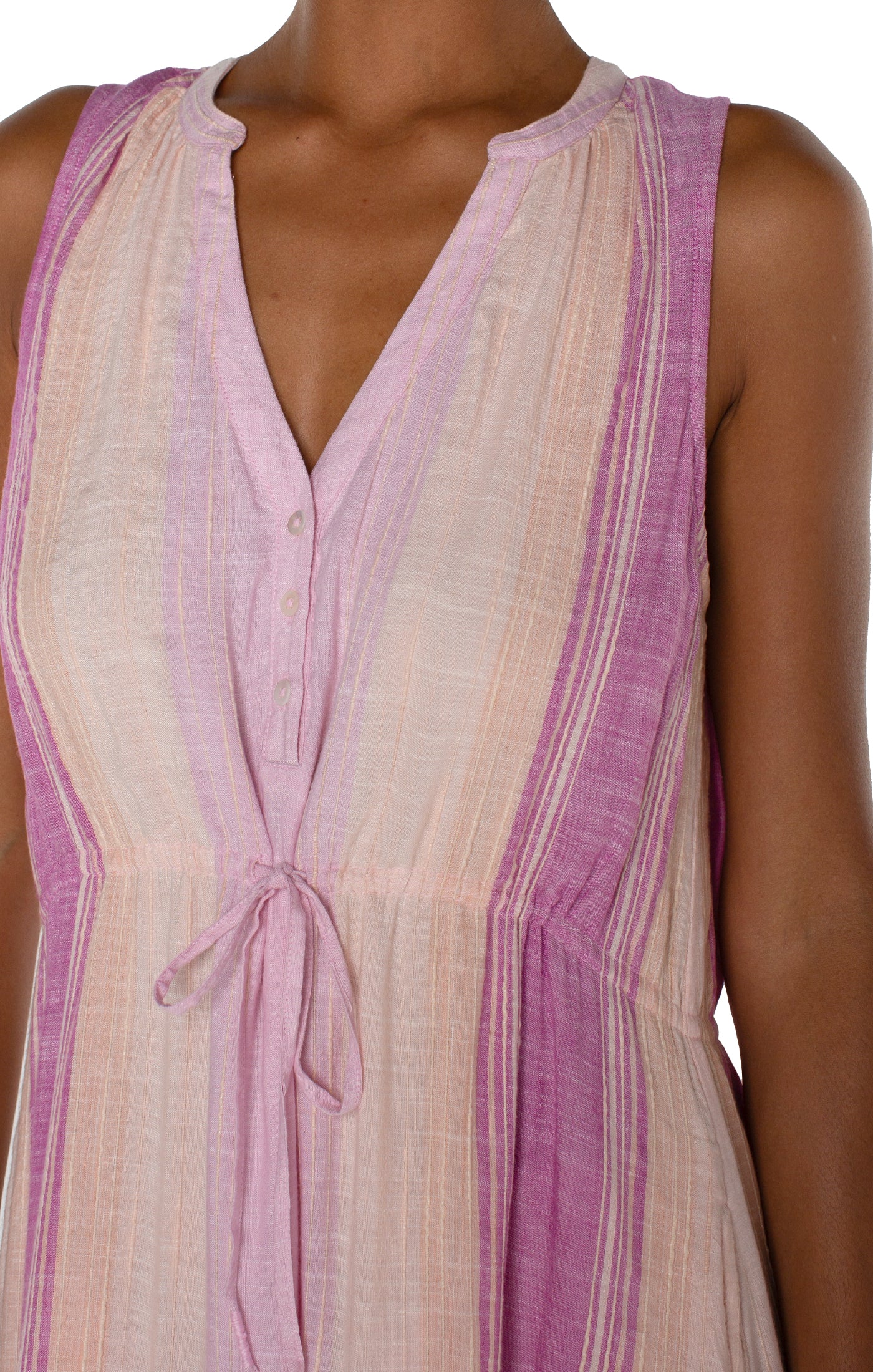 LVP Slvless Tiered Maxi Dress - Lavender Close Up View