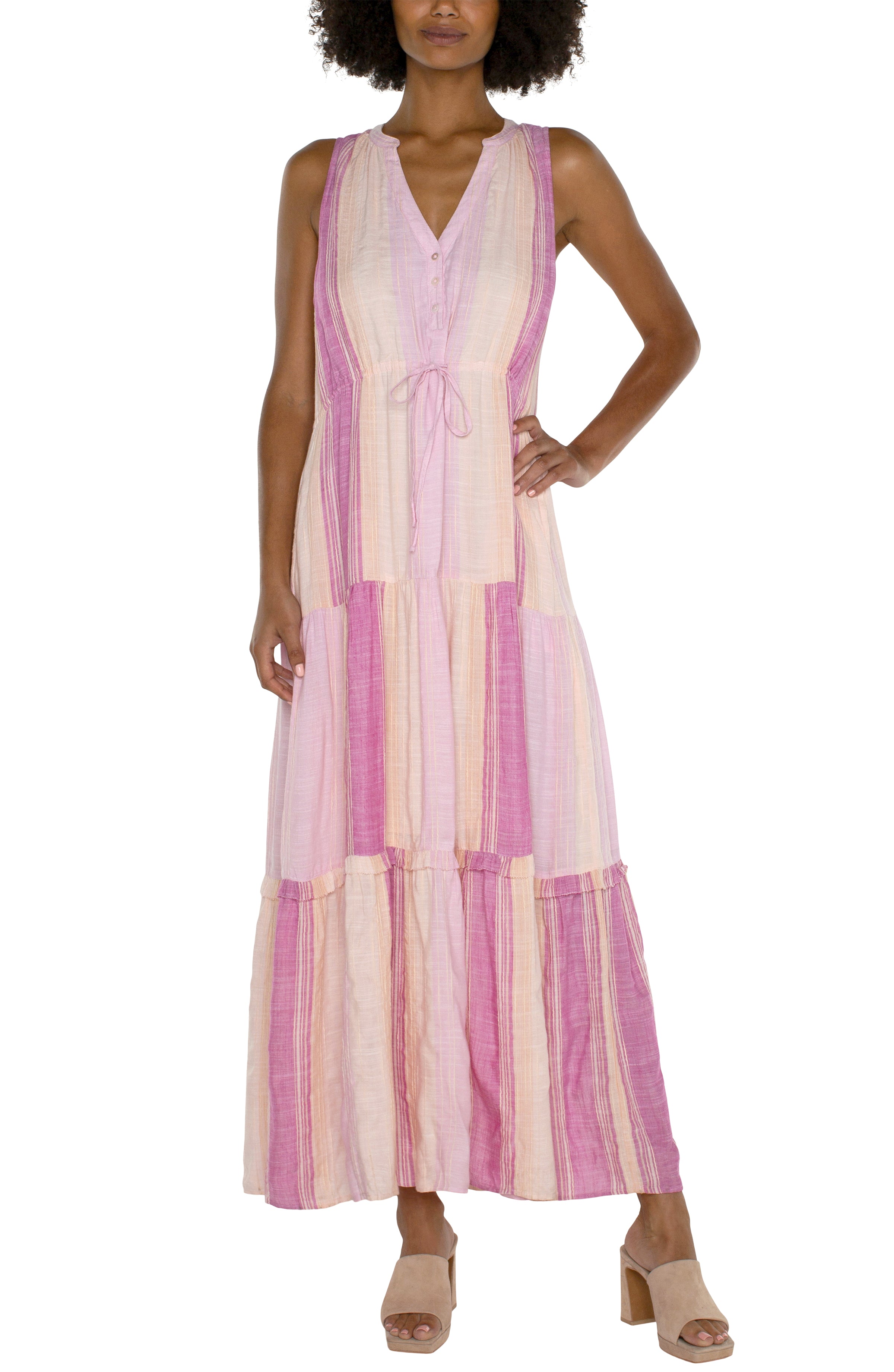 LVP Slvless Tiered Maxi Dress - Lavender Front View