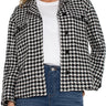 Liverpool Boxy Shacket w Side Slits - BW Houndstooth Front View