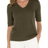 Liverpool Double Layer V Neck - Spanish Olive Front View