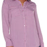 Liverpool Flap Pocket Button Blouse - Fuchsia Geo Front View