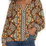 Liverpool Long Sleeve Button Front Blouse - Ocean Jasper Multi  Front View