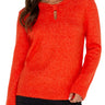 Liverpool Long Sleeve Cut Out Neck Sweater - Orange Front View