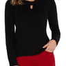 Liverpool Long Sleeve Key Hole sweater - Black Front View