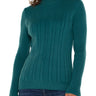 Liverpool Long Sleeve Mock Neck Cable Sweater - Malachite Front View