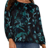 Liverpool Long Sleeve Woven Blouse - Malachite Foliage Front View