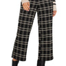 Liverpool Mabel Pull On Crop - Black Oatmeal Windowpane Front View