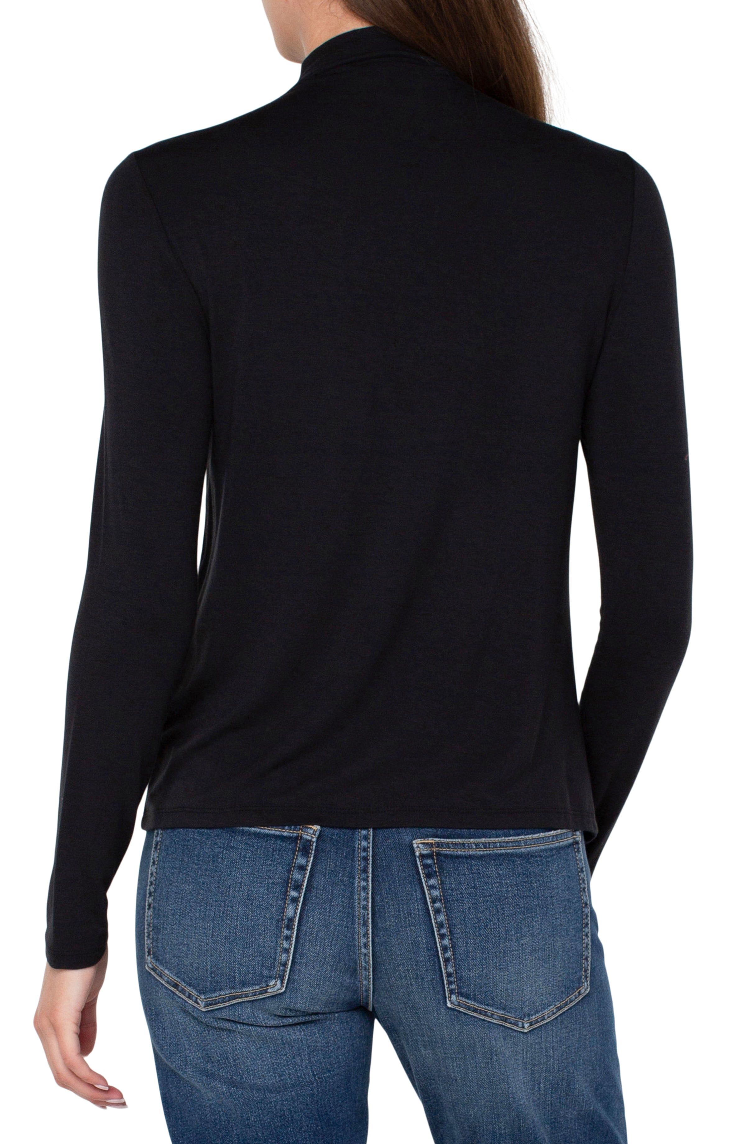 Liverpool Long Sleeve Mock Neck - Black Back View